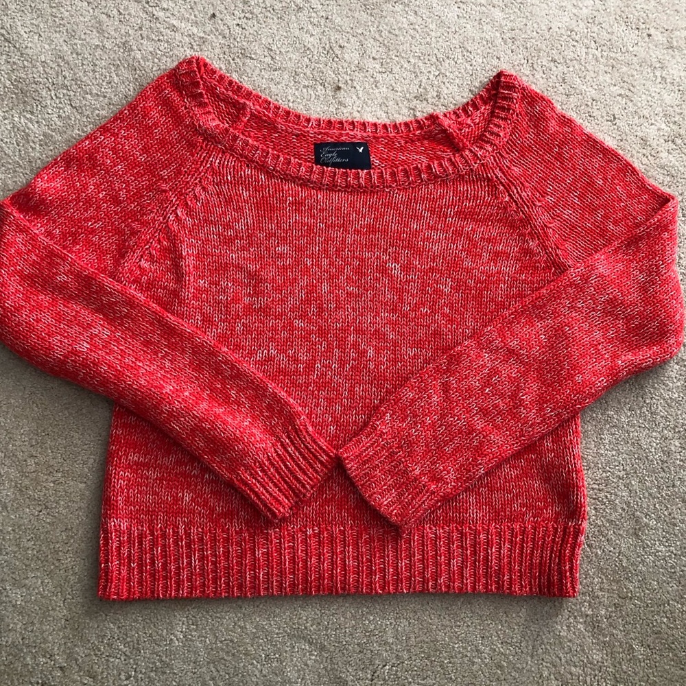 American Eagle Cropped Red Sweater